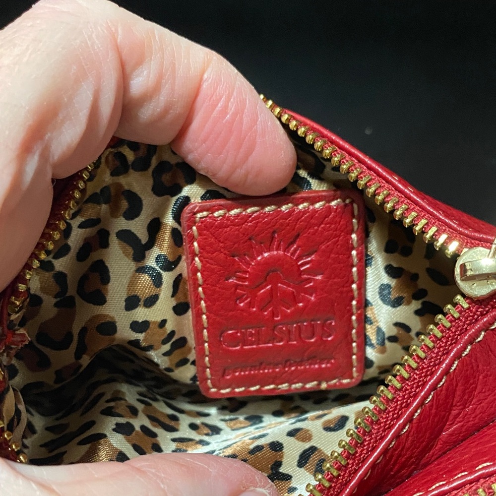 Vintage Celsius Red Leather Wristlet - Picture 8 of 14